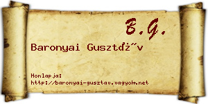 Baronyai Gusztáv névjegykártya